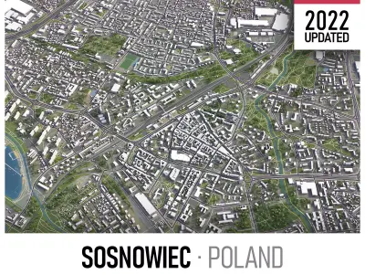 Sosnowiec Low-poly 3D model