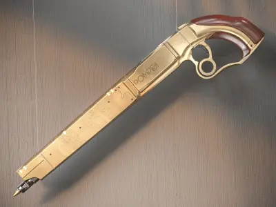 Pompeii Concept Pistol PBR Low-poly 3D model