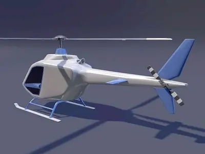 Helicopter design concept Low-poly 3D model