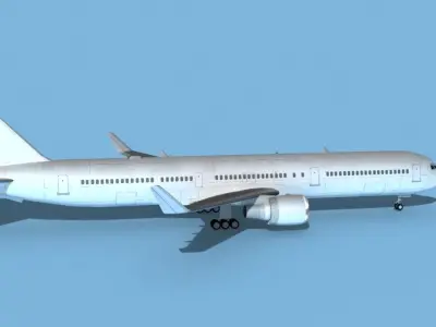 Boeing 767-400 Unmarked 1 3D model