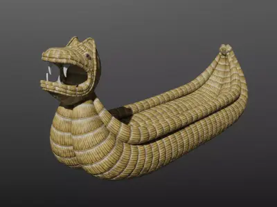 Cattail boat - Barco de totora 01 - Low poly 3D model