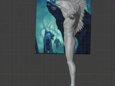 Fish-human hybrid 3D model