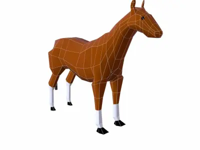 Horse Cartoon Low-poly 3D model