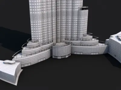 Burj Khalifa Dubai Low-poly 3D model