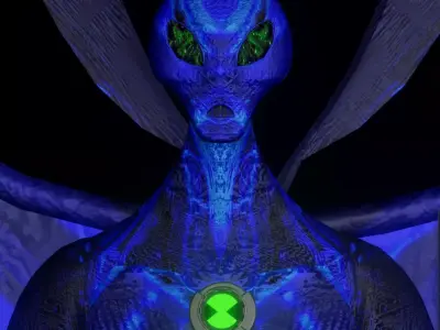 BigChill Ben10 3D Model Detailed Download Baked Textures Free 3D model