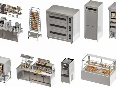 Bakery Display Bread Baking Oven 3D model