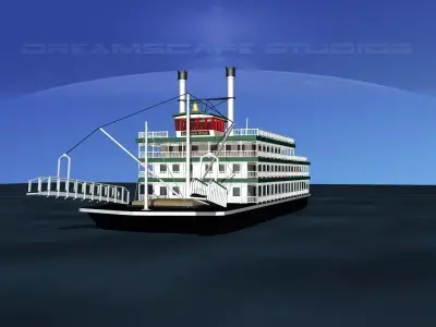 Stern Wheeler River Boat 3D model