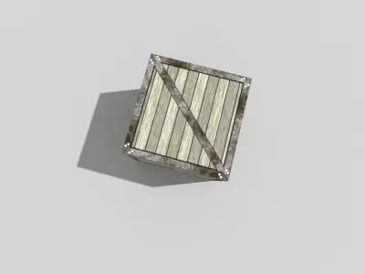 low poly metal crate Low-poly 3D model