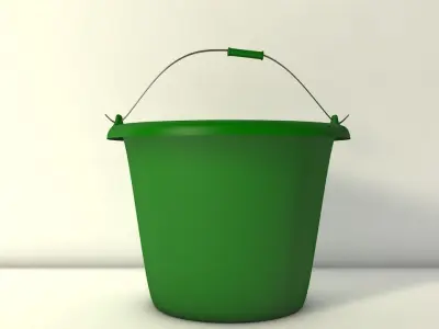 Bucket Plastic Low-poly 3D model