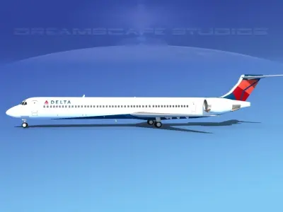 McDonnell Douglas MD83 Delta Airlines 2 3D model