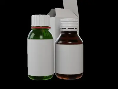 Bottle two bottles of medicine 3D model