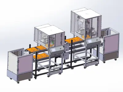 Automatic screw machine production line 3D model