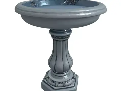 Elegant Bird Bath 3D Model Low-poly 3D model
