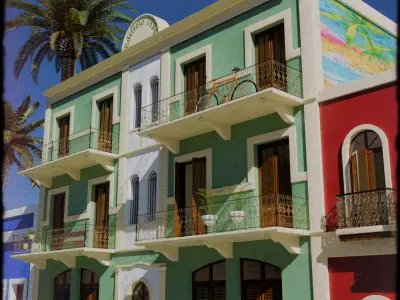 Old San Juan Town house 3 3D model