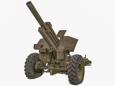 122-mm howitzer - anti-tank gun 3D model