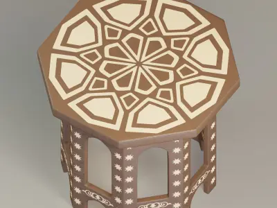 Free Moroccan painted table Free 3D model