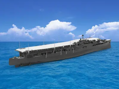 HMS Furious Courageous-class battlecruiser 3D model