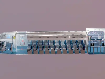 This 3D airplane includes a fully detailed interior 3D model