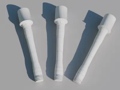 Stielhandgranate Low-poly 3D model