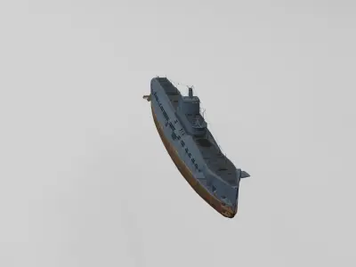 free submarine low-poly 3D model Free low-poly 3D model