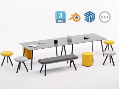 Meeting Table Set - NET WORK PLACE by Koenig Neurath 3D model