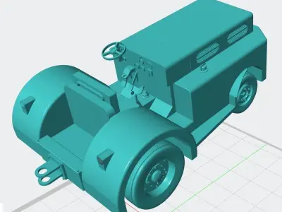 1950 Clarktor style aircraft tow tractor for 3D resin printing 3D print model