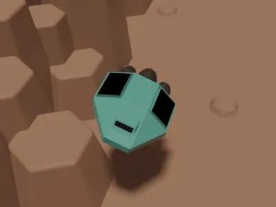 Alien spaceship in Virtual world  Free low-poly 3D model