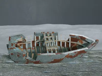 Ship Wrecked Low-poly 3D model