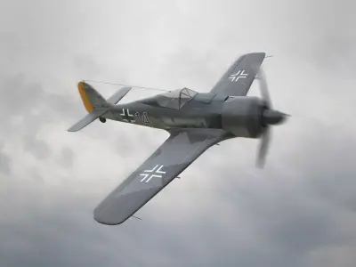 Focke Wulf Fw 190 Plane Low-poly 3D model