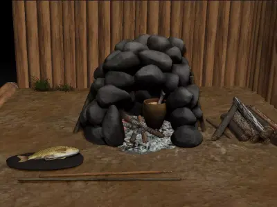 STONE OVEN PBR Game Ready Asset Low-poly 3D model