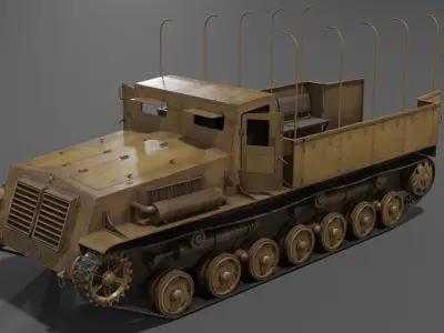 Type 4 Chi-So Half-track armored personnel carrier  Low-poly 3D model