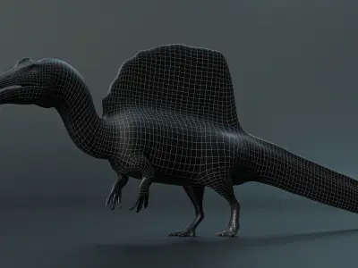 Spinosaurus dinosaur Low-poly 3D model