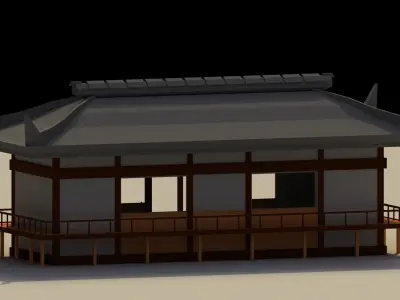 Low Poly Traditional Japanese House 3 Low-poly 3D model