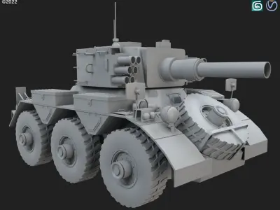 Saladin Armored Car-Clay Version 3D model