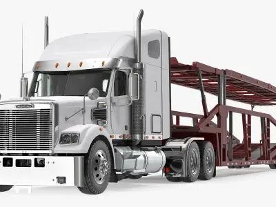 Freightliner 122SD with Hauler Trailer 3D model