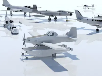 Airtractor AT-802F FIREBOSS Scenery Static Low Poly Low-poly 3D model