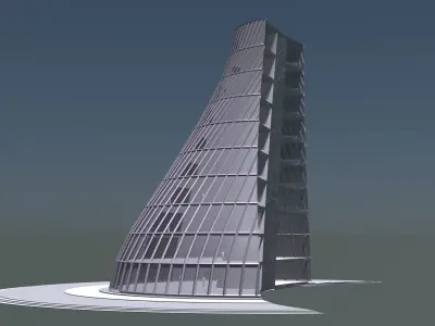 Concept building in section cut 3D model