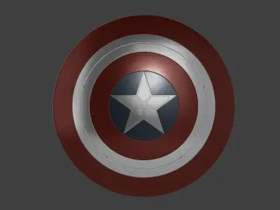 Captain America Shield Low-poly 3D model