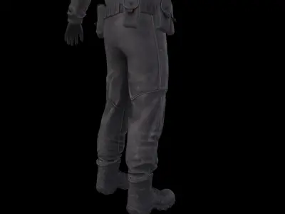 Postapocalypse stalker like outfit PBR Low-poly 3D model