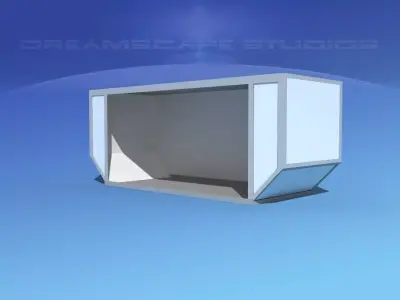 IATA 6 Air Cargo Container Low-poly 3D model
