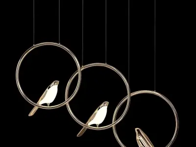 Pendant chandelier Rich Bird 3 Linear 3D model