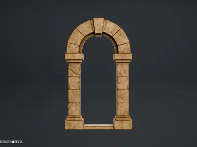 Ancient Stone Arch Low-poly 3D model