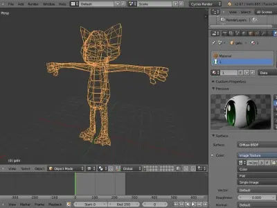 cat cartoon low poly Low-poly 3D model