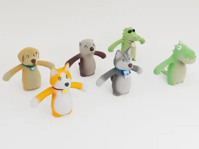 Party Animals Free low-poly 3D model