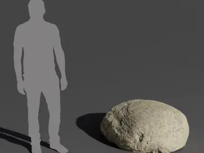  Warm Toned Marbled Round Large Rock Boulder Model 