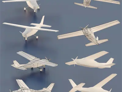 Paper Aircrafts Low-poly 3D model