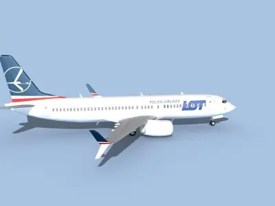 Boeing 737-800 Max Polish LOT 3D model