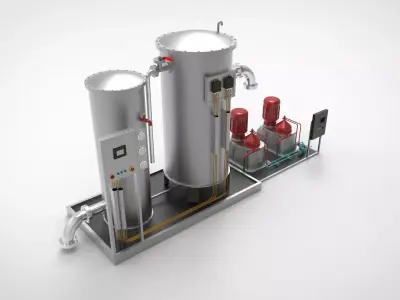 OWS Oil Water Separator ship system machinery room 3D model