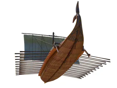 Historical Roman Greek Warship Trireme Low-poly 3D model