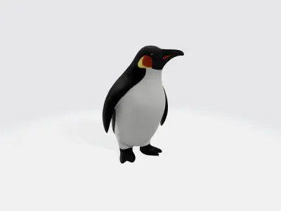 Penguin cartoon 3d model Low-poly 3D model